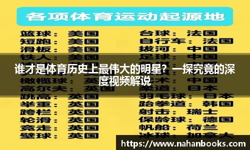 谁才是体育历史上最伟大的明星？一探究竟的深度视频解说